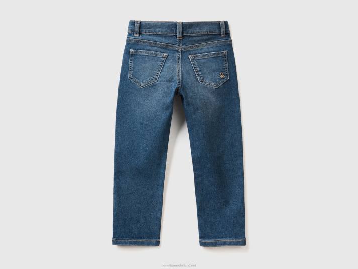 kinderen Benetton vintage look skinny jeans donkerblauw 4R625168