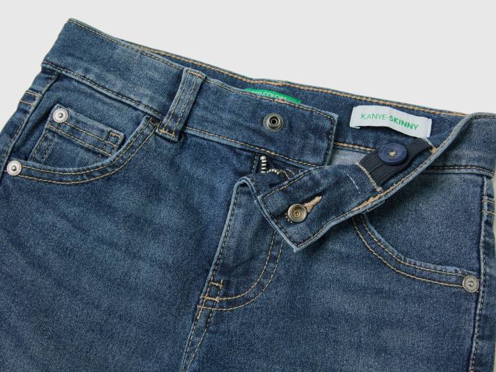 kinderen Benetton vintage look skinny jeans donkerblauw 4R625168