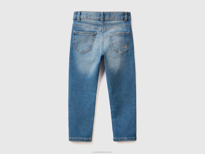 kinderen Benetton vintage look skinny jeans hemelsblauw 4R622400