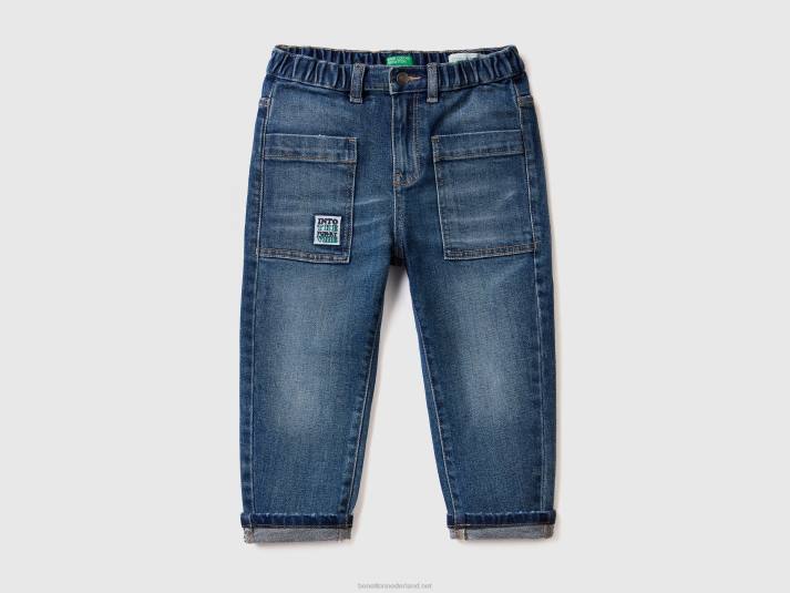 kinderen Benetton wijde spijkerbroek blauw 4R625170