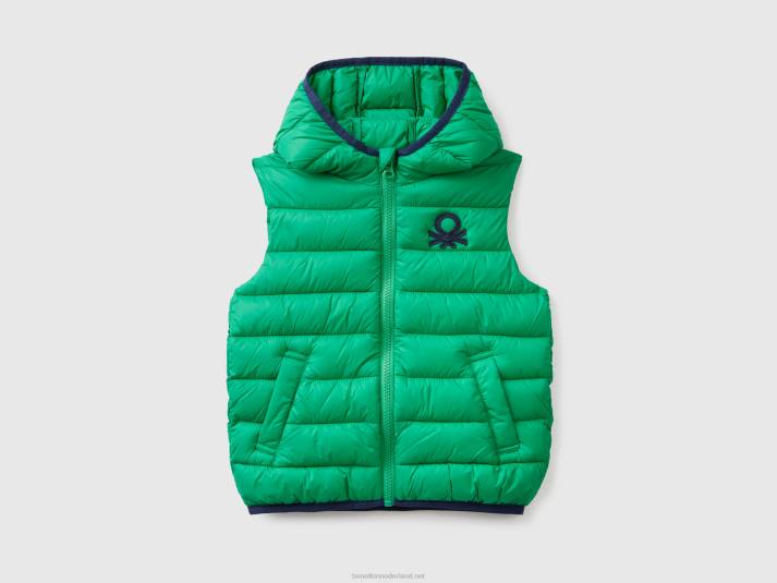 kinderen Benetton gewatteerde jas met capuchon groente 4R622107