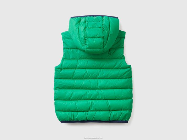 kinderen Benetton gewatteerde jas met capuchon groente 4R625005