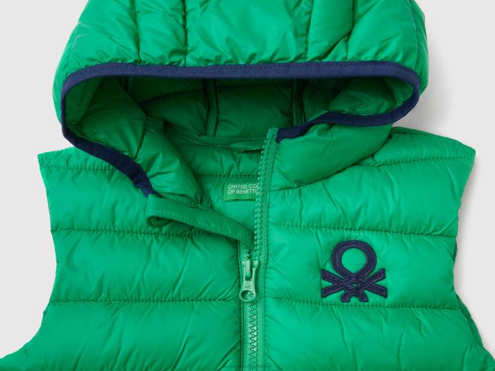 kinderen Benetton gewatteerde jas met capuchon groente 4R625005