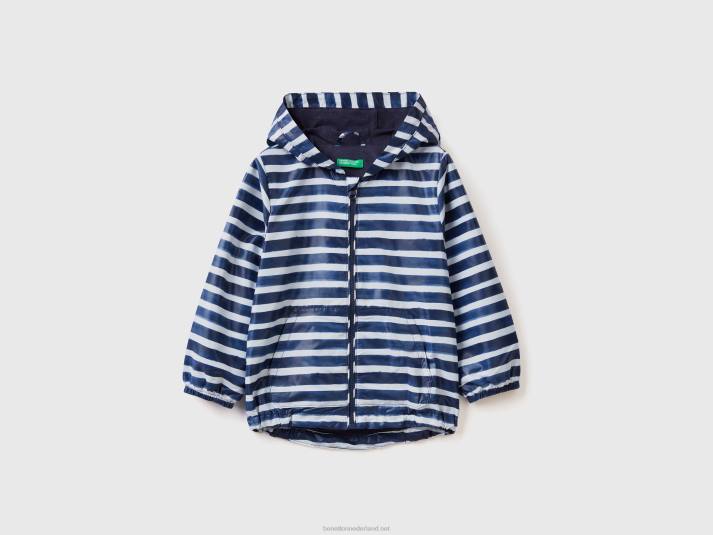 kinderen Benetton lichte jas met capuchon blauw 4R622114