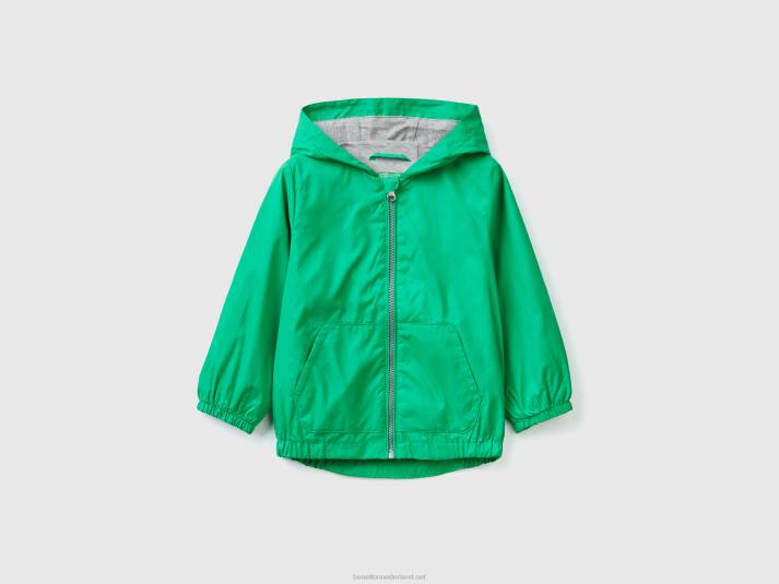 kinderen Benetton lichte jas met capuchon groente 4R622106