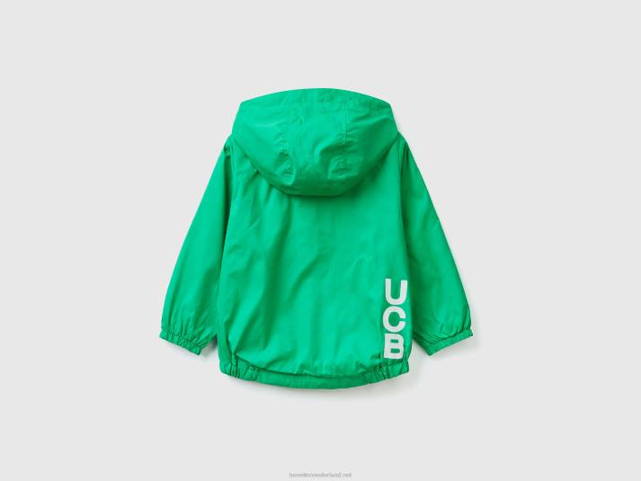 kinderen Benetton lichte jas met capuchon groente 4R622106