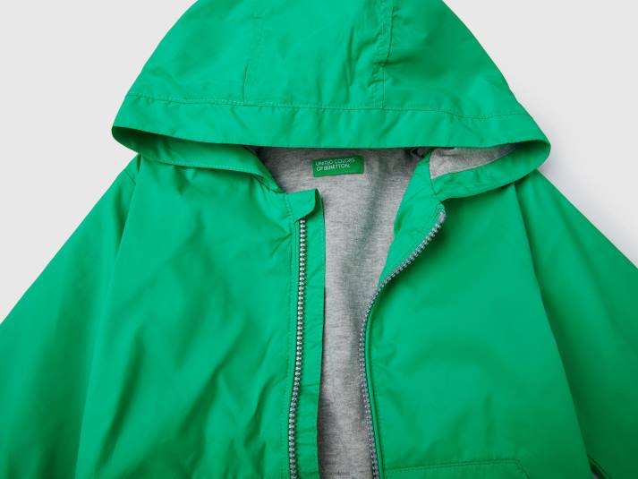 kinderen Benetton lichte jas met capuchon groente 4R622106