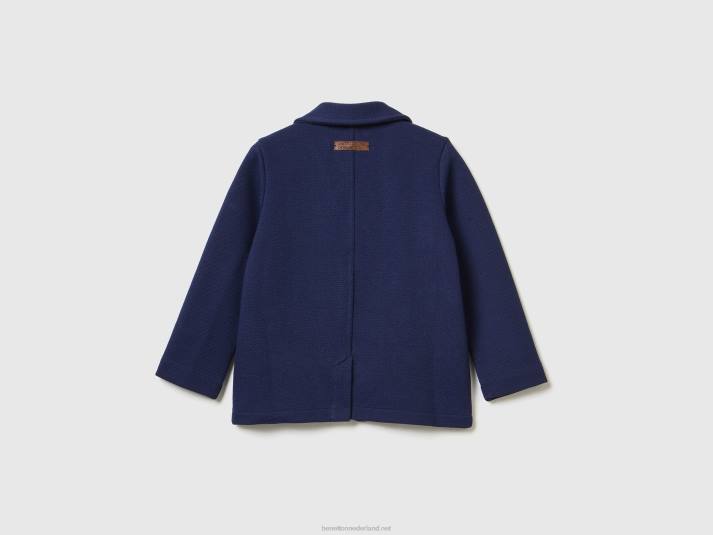 kinderen Benetton sweatblazer met zakken donkerblauw 4R625007