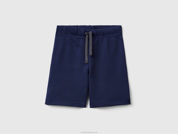 kinderen Benetton bermuda's van 100% biologisch katoenen sweatstof donkerblauw 4R622316