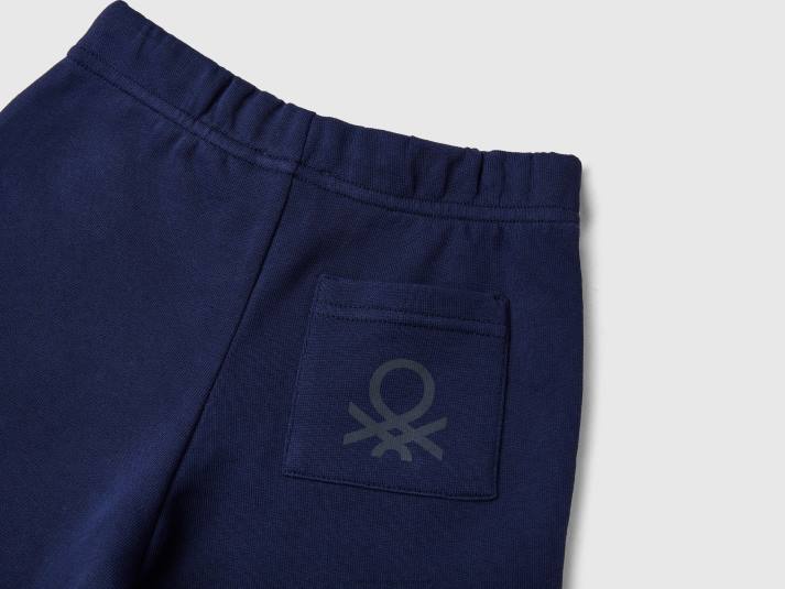 kinderen Benetton bermuda's van 100% biologisch katoenen sweatstof donkerblauw 4R622316
