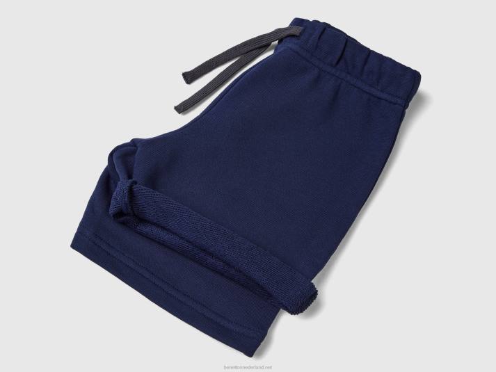 kinderen Benetton bermuda's van 100% biologisch katoenen sweatstof donkerblauw 4R622316