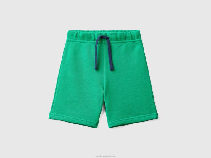 kinderen Benetton bermuda's van 100% biologisch katoenen sweatstof groente 4R622329