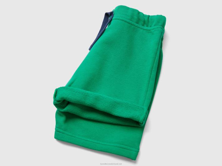 kinderen Benetton bermuda's van 100% biologisch katoenen sweatstof groente 4R622329