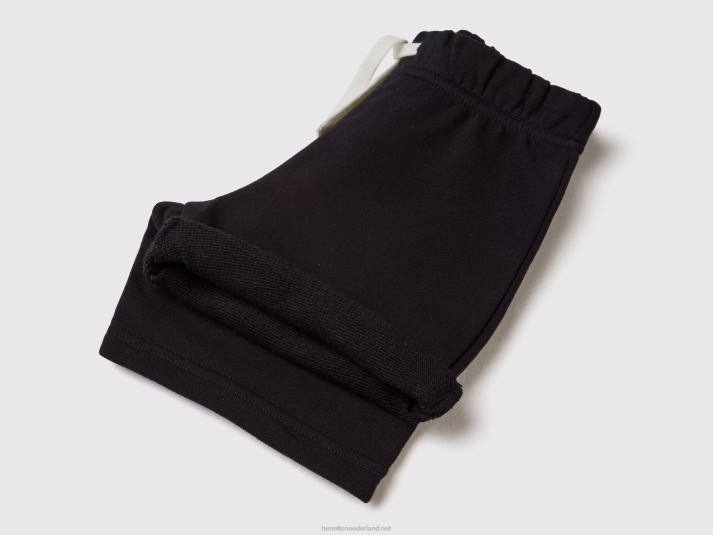 kinderen Benetton bermuda's van 100% biologisch katoenen sweatstof zwart 4R622317