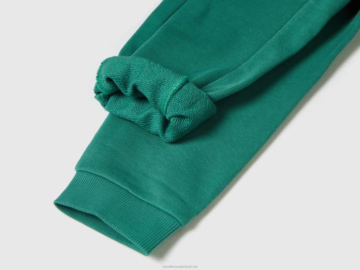 kinderen Benetton joggingbroek met borduursel donkergroen 4R622326