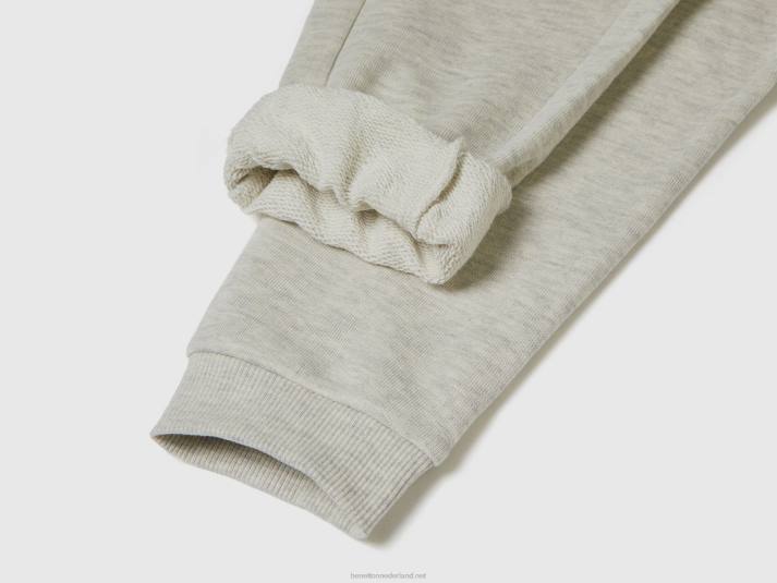 kinderen Benetton joggingbroek met borduursel lichtgrijs 4R622339