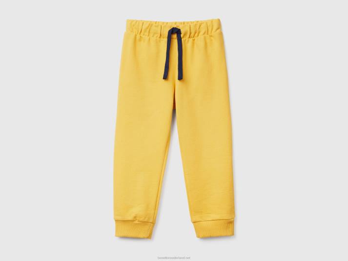 kinderen Benetton joggingbroek met trekkoord geel 4R622320