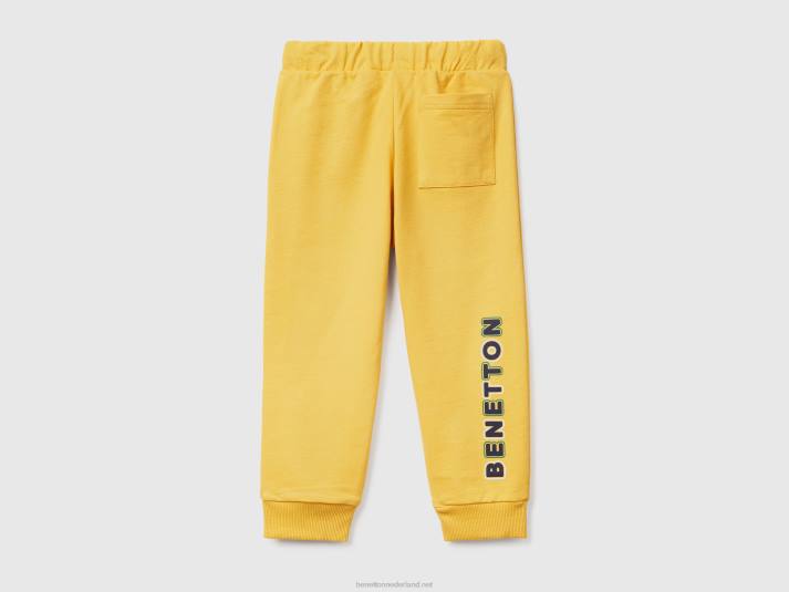 kinderen Benetton joggingbroek met trekkoord geel 4R622320