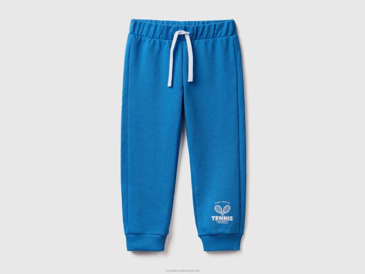 kinderen Benetton joggingbroek met trekkoord helderblauw 4R622322