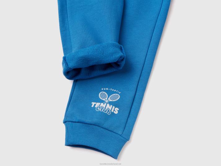 kinderen Benetton joggingbroek met trekkoord helderblauw 4R622322