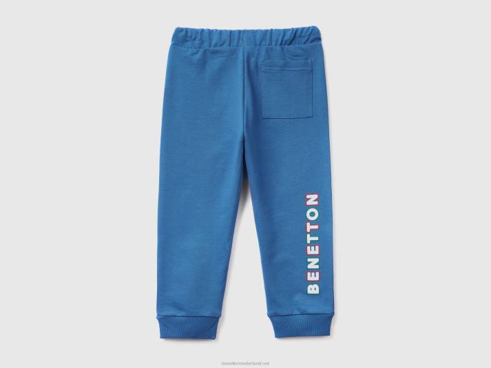 kinderen Benetton joggingbroek met trekkoord helderblauw 4R622331