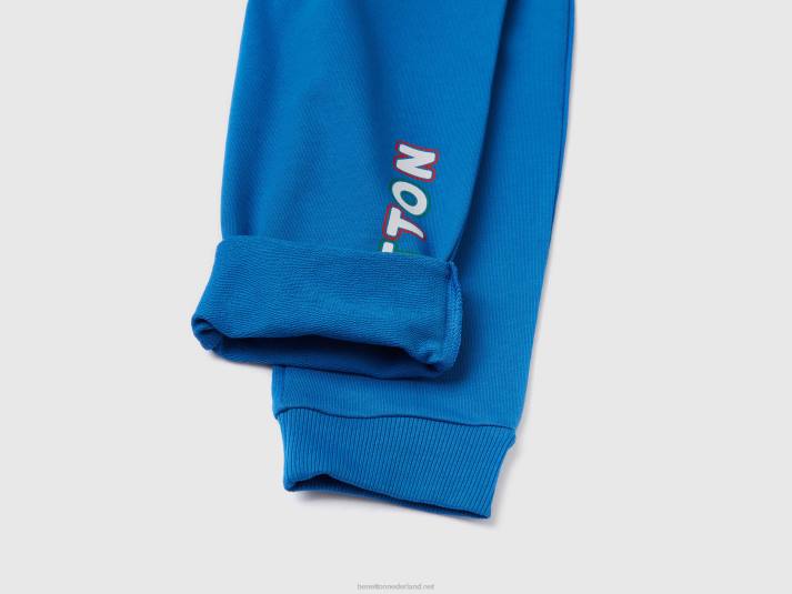 kinderen Benetton joggingbroek met trekkoord helderblauw 4R622331