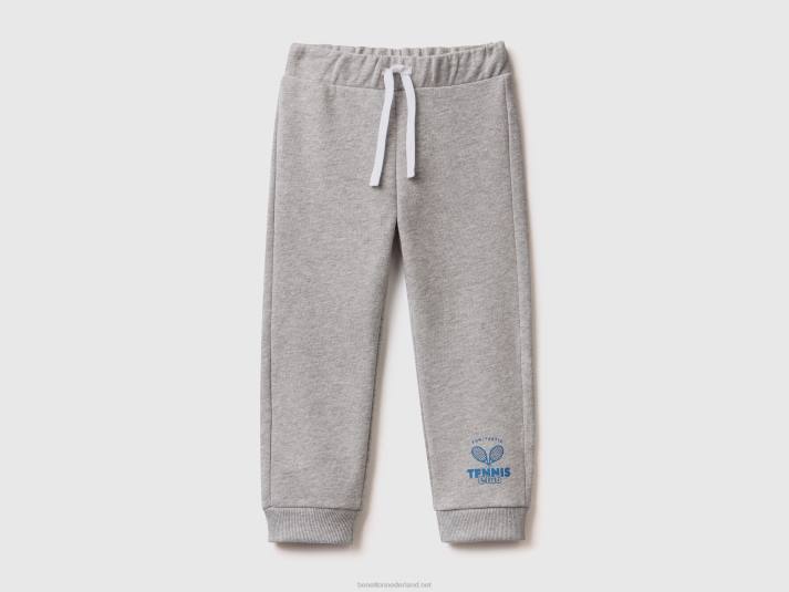 kinderen Benetton joggingbroek met trekkoord lichtgrijs 4R622335
