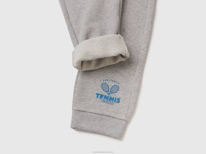 kinderen Benetton joggingbroek met trekkoord lichtgrijs 4R622335