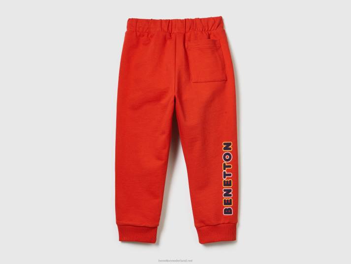 kinderen Benetton joggingbroek met trekkoord rood 4R622338