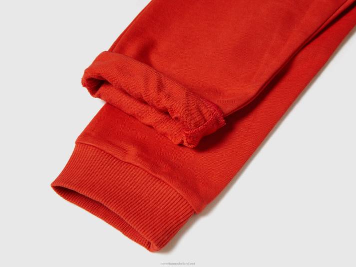 kinderen Benetton joggingbroek met trekkoord rood 4R622338