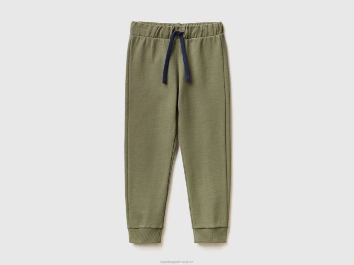 kinderen Benetton joggingbroek met zak militair groen 4R622343