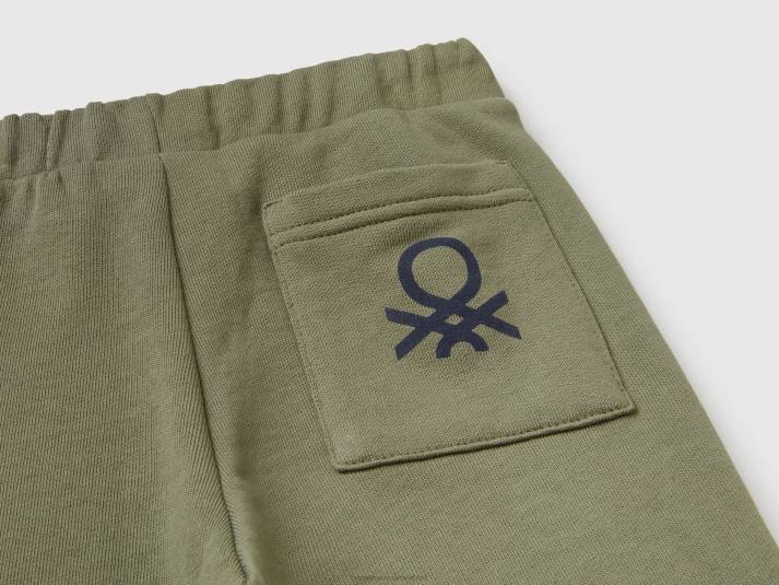 kinderen Benetton joggingbroek met zak militair groen 4R622343
