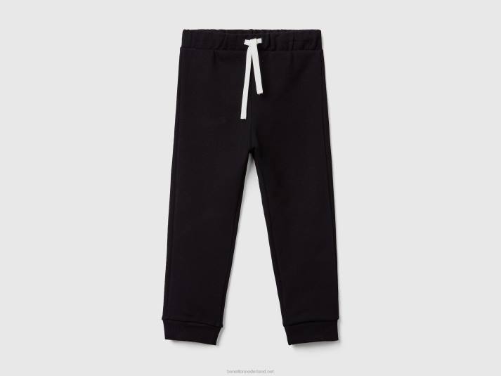 kinderen Benetton joggingbroek met zak zwart 4R622345