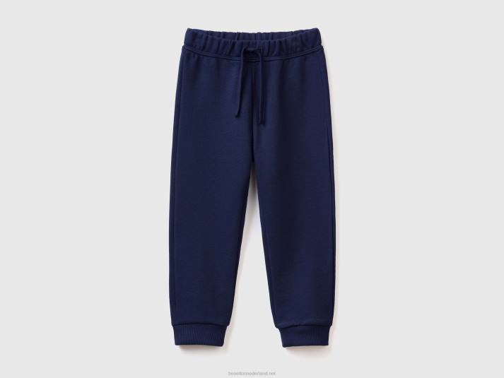 kinderen Benetton joggingbroek van biologisch katoen donkerblauw 4R622313