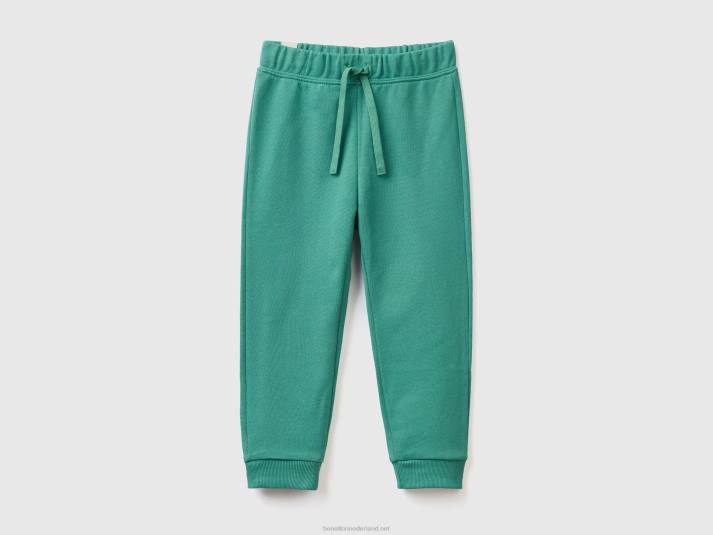 kinderen Benetton joggingbroek van biologisch katoen donkergroen 4R622323