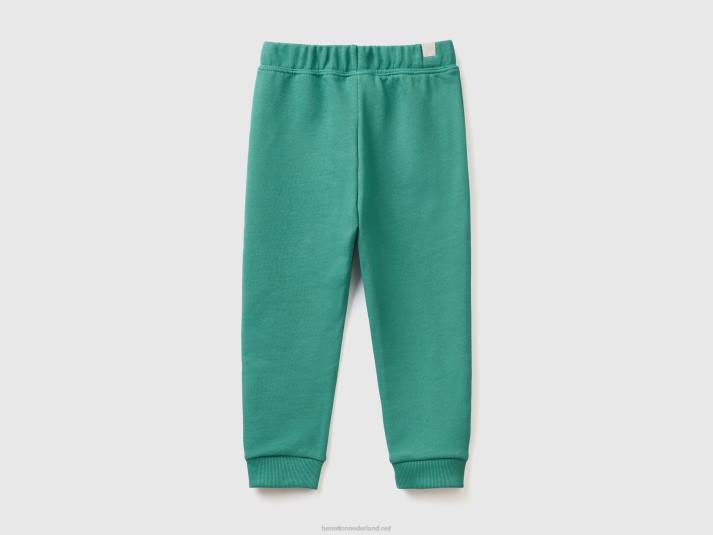kinderen Benetton joggingbroek van biologisch katoen donkergroen 4R622323