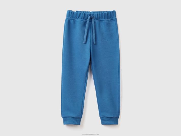 kinderen Benetton joggingbroek van biologisch katoen helderblauw 4R622342