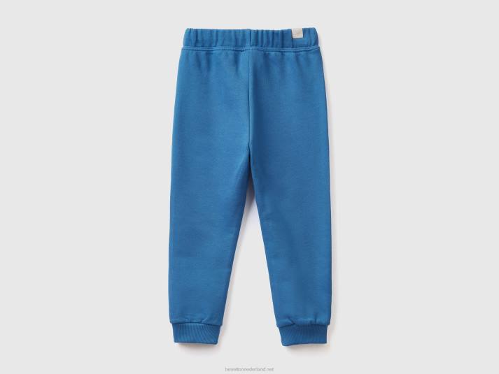 kinderen Benetton joggingbroek van biologisch katoen helderblauw 4R622342