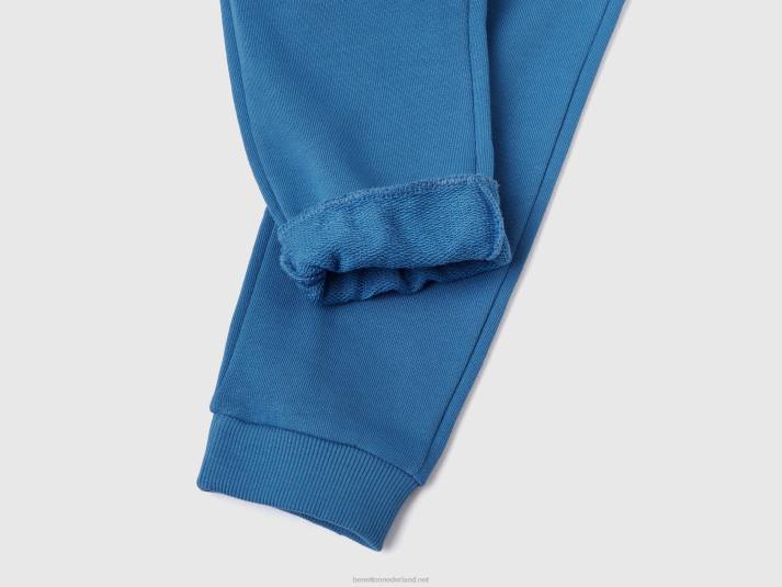 kinderen Benetton joggingbroek van biologisch katoen helderblauw 4R622342