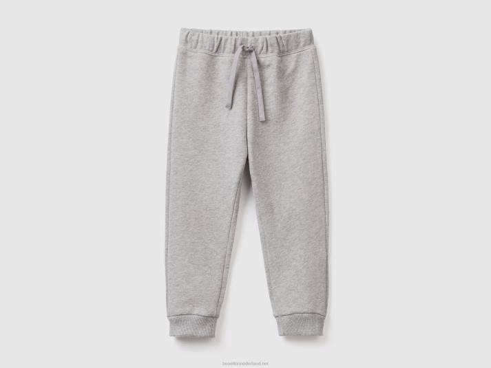 kinderen Benetton joggingbroek van biologisch katoen lichtgrijs 4R622330