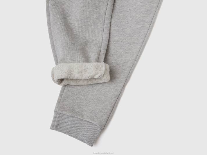 kinderen Benetton joggingbroek van biologisch katoen lichtgrijs 4R622330