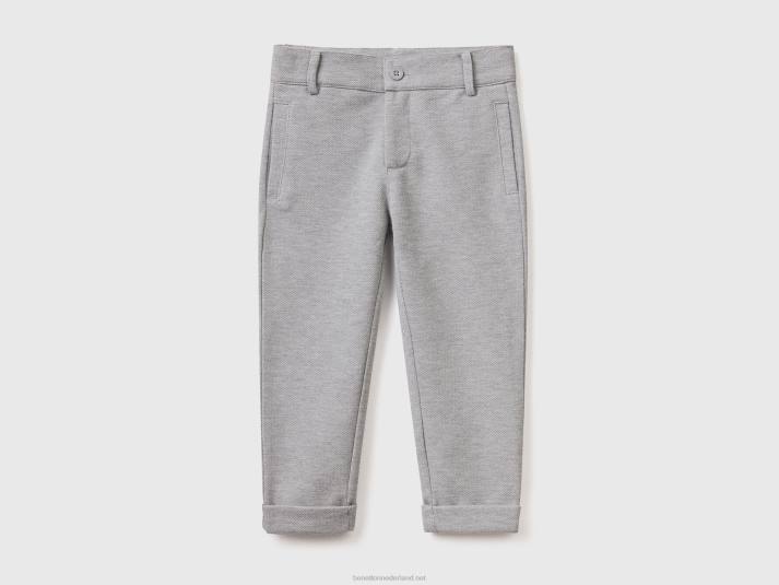 kinderen Benetton joggingbroek van een katoenmix lichtgrijs 4R622337