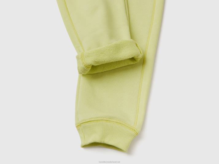 kinderen Benetton joggingbroek van gerecyclede stof met zak Neon Geel 4R625162