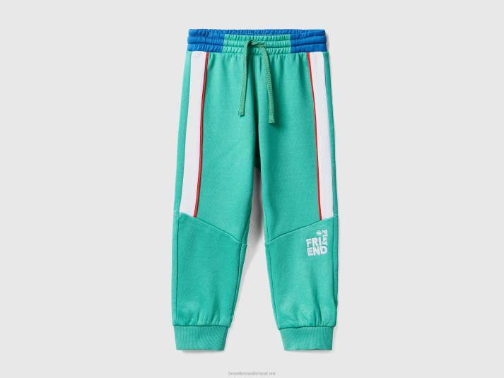 kinderen Benetton joggingbroek van technische stof groente 4R625164