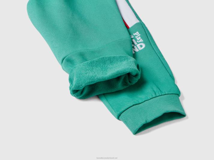 kinderen Benetton joggingbroek van technische stof groente 4R625164