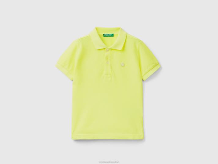 kinderen Benetton neon polo van biologisch katoen Neon Geel 4R622297