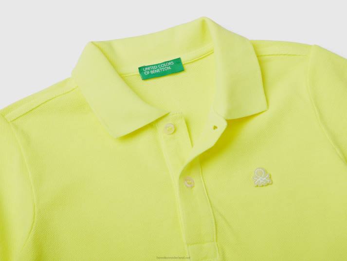 kinderen Benetton neon polo van biologisch katoen Neon Geel 4R622297