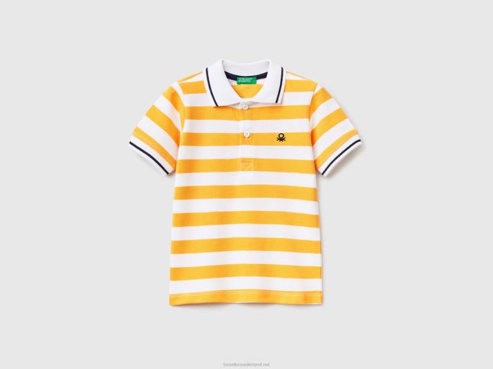 kinderen Benetton polo met korte mouwen en strepen geel 4R622292