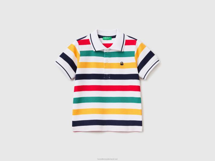kinderen Benetton polo met korte mouwen en strepen veelkleurig 4R622300