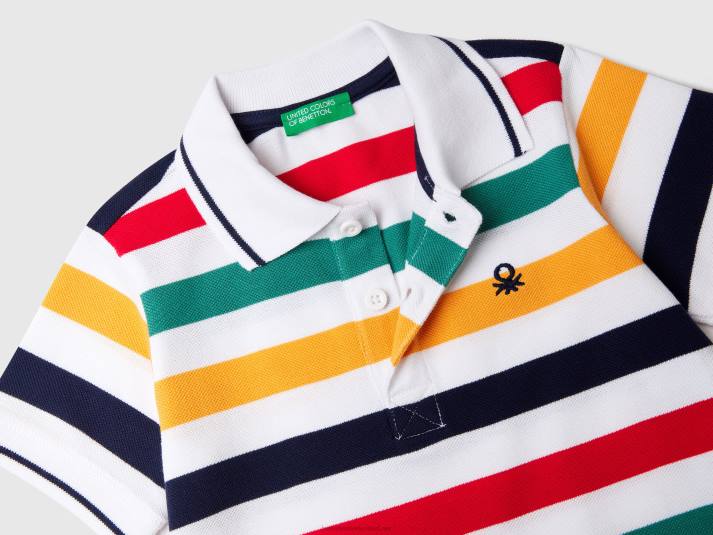 kinderen Benetton polo met korte mouwen en strepen veelkleurig 4R622300